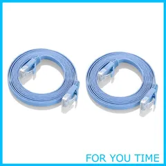 【特価】COOSEED フラットケーブル LANケーブル 10m Cat6 ストレート 10m*2本 ブルー「１つパッケージ2本が含まれています」