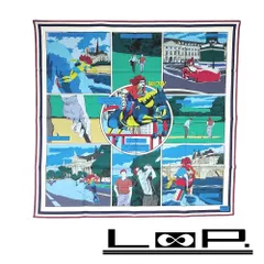 ■未使用■　エルメス カレ90 スカーフ WOW ダブルフェイス ブルー マルチカラー 箱 【269516】〇