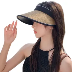 【人気商品】サンバイザー レディース サンハット 麦わら UVカットUPF+50 日除け帽子 春夏 [IFSUN] つば広 小顔効果 飛ばない アウトドア 吸汗速乾 テニス ゴルフ スポーツ 自動車