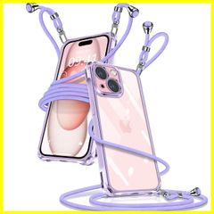 【在庫限定】15 ケース クリア ショルダー iPhone15 スマホケース アイフォン15 カバー 肩掛け 斜めかけ iPhone 縄掛けケース 透明 薄型 軽量 TPU 携帯ケース 紐付き 斜めがけ 織りストラップ付き 長さ調整可能 取り外し可能 落下防止のサムネイル