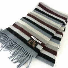 ユナイテッドアローズ ピンクレーベル UNITED ARROWS PINK LABEL グレンプリンス GLEN PRINCE ウール ボーダー フリンジ マフラー マルチカラーのサムネイル