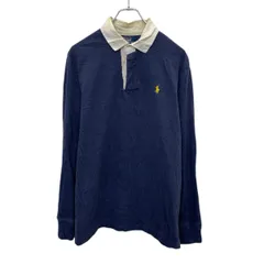 POLO RALPH LAUREN 長袖 ポロシャツ L ネイビー ポロラルフローレン ハーフボタン ラガーシャツ ラグビー ポニー刺繍 秋物 a709-6647