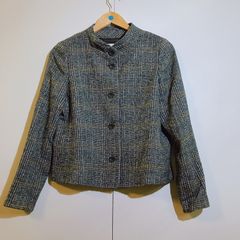 【12/6出品停止】【美品】ville d'azur ビルダジュール ショートコート ジャケット チェック レディース 40サイズ