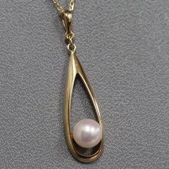 MIKIMOTO ミキモト K18パールペンダント 3.9g イエローゴールド - 鴫原