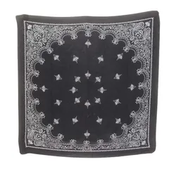 未使用】destin デスティン　シルク ペイズリー柄 スカーフ 90x90 黒 DESTIN/デスティン】 BANDANA 90*90 スカーフ（スカーフ