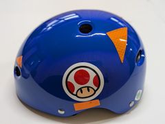 【訳あり】asahi(アサヒ) マリオカートキッズヘルメットS-J ブルー キノピオ 頭周:50-54cm SGマーク