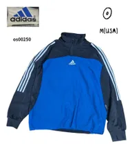 00sadidasアディダスハーフジッププルオーバー　Oサイズ　ブルーブラック　os00250