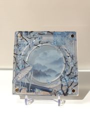 中国風 磁石式缶バッジフレーム 藍花Ver