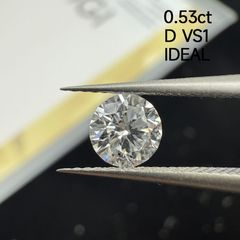 0.53ct D VS1 Round Cut ラボグロウンダイヤモンド ルース ラウンドブリリアントカット IGI鑑定書付き オーダーメイド セッティング シンプルデザイン リング作成 ネックレス作成 刻印 爪留め