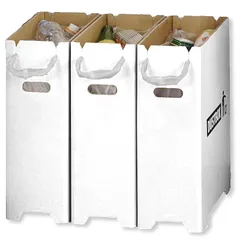 【.co.jp限定】 ベーシックスタンダード ゴミ箱 分別 20l 白 フタなし おしゃれ スリム ダンボール ダストボックス ゴミ袋 対応 3個組 セット ホワイト