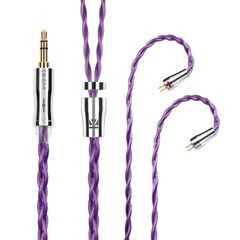 Yinyoo イヤフォン ケーブル 0.78mm 2pin 3.5mm KBEAR 耀 KBX4989 6N単結晶銅 4芯 イヤホン リケーブル 音質改善 イヤフォン ケーブル hi-fiオーディオ イヤモニ アップグレードケーブル （パープル・2pin3