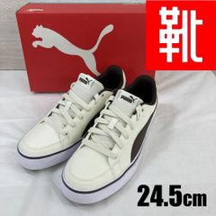 M-458 ■kutsu.com公式■ PUMA Vコートバルクスニーカー 389907.04L  ホワイト　24.5㎝