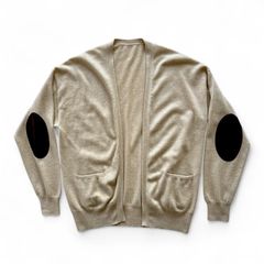 cash&barba キャッシュ＆バルバ  MONGOLIAN CASHMERE CARDIGAN カシミア エルボーパッチカーディガン