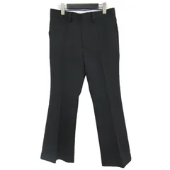 CINOH チノ パンツ ボトムス ズボン ブラック 黒 38(M) ロング クロップド アンクル丈 フレア ベルライン センタープレス ピンタック ウール おしゃれ シンプル 無地のサムネイル