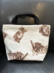 ねこ柄　トートバッグ　キジトラちゃん 37cm