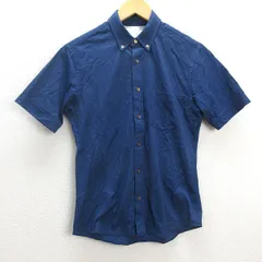 s■アローズ/BEAUTY&YOUTH 胸ポケット付き 半袖ボタンダウンシャツ【S】紺/MENS/127【中古】