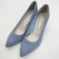 ◇ ⊇ green label relaxing グリーンレーベル UNITED ARROWS スエード系 パンプス サイズ23.5 ブルー レディース E  【1410290040539】