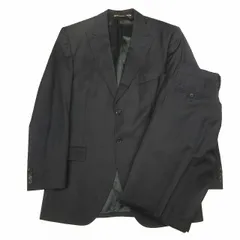 美品 ドルチェ&ガッバーナ ドルガバ DOLCE&GABBANA シングル 秋冬 スーツ 2B ヴァージンウール100％ ツイル テーラード ジャケット ロゴ総柄裏地 ブレザー パンツ ストレート スラックス セットアップ 黒 ブラック メンズ ●J55