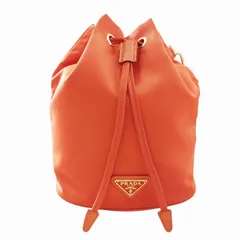 プラダ PRADA Re-Nylon ポーチ 巾着バッグ ハンドバッグ ナイロン トライアングル 三角ロゴプレート 1NE369 オレンジ /VU□ 0413