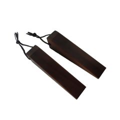 木製 ドアストッパー 天然杢ブナ無垢材 Bu2 ブラウン 幅4.8cm奥行21cm高さ5.8cm２こセット