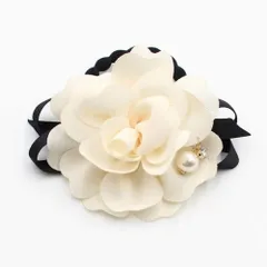 ☆ アイボリー ☆ FREE ☆ ロココポニーテール(3color) ヘアゴム キッズ おしゃれ お花 フラワー パール 10002926 ロココポニーテール 大きめ 女の子 大人っぽい 卒園式 入学式 卒業式 結婚式 発表会 かわいい オシャレ 可愛い