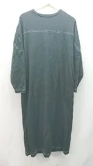 ◇ Alma Design クルーネック 無地 薄手 春向け 大人カジュアル 長袖 ロング丈 ワンピース サイズM ブラック レディース E  【1310050041571】