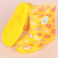 ☆ イエロー×フラワー ☆ 27(18cm) ☆ レインブーツ キッズ pmyrboot03 レインブーツ キッズ レインシューズ 長靴 長ぐつ ながぐつ 雨靴 靴 レイングッズ 雨具 ショート 子ども 子供 かわいい おしゃれ 男の子 女の子 保育園