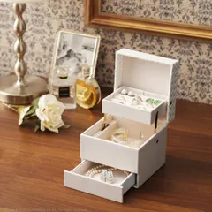 ジュエリーボックス アクセサリーBOX 大容量 3段 ジュエリー ケース アクセサリー 収納 箱 小型 小さい おしゃれ コンパクト 指輪 リング ネックレス ピアス 【mst-12700009】