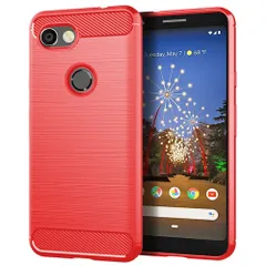 Google Pixel 3a XL ケース ピクセル3axl  カーボン調 薄型 耐衝撃 ソフト ケース 【Color】 レッドのサムネイル