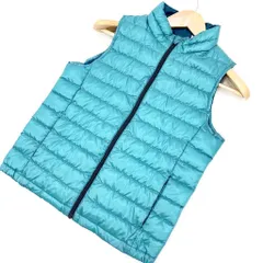 ユニクロ UNIQLO マイクロダウンベスト 【お子さんの防寒に♪】【軽量 暖か♪】 150cm 水色 ライトグリーン■B67