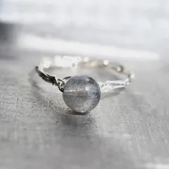 ラブラドライト  ラウンド6mm/リング  k14gf シルバー ピンク  金属アレルギー対応