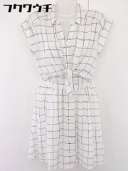◇ AG by aquagirl チェック ウエストゴム 半袖 膝丈 ワンピース サイズ2 ホワイト系 レディース  【中古】 【1107150001679】