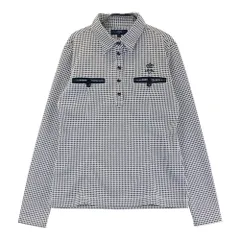 サイズ：L CALLAWAY キャロウェイ  長袖ポロシャツ 総柄 ブラック系 [240101521553] ゴルフウェア レディース ストスト