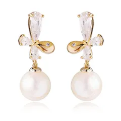 【人気商品】レディース 人気 金属アレルギー対応 MOUPコットンパールジルコニアピアス リング ピアス 18金つけっぱなしイヤリング ゆれる 銀の針ちょう結び …