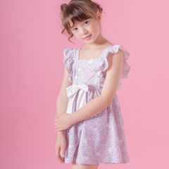 【小花柄猫・ピンク】肩フリルワンピース水着 TAK キャサリンコテージ