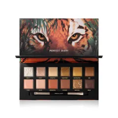 PERFECT DIARY パーフェクトダイアリー 動物アイシャドウパレット (1.2gx12色) (虎 オレンジブラウン)