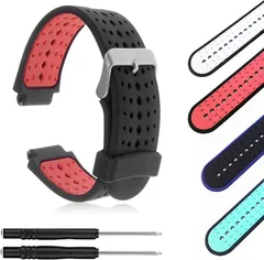 TESTET 互換品ガーミン 互換ストラップ GARMIN RUNNER Athlete ベルト Forerunner シリーズ対応 交換バンド 柔らかいシリコン製 替えバンド 調整可能 フィットネス用(ブラック/レッド,  ワンサイズ)
