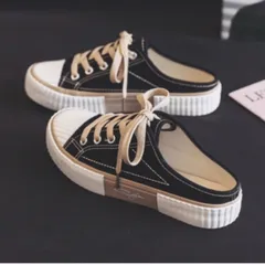 レディース スニーカー かかとなし 厚底 スリッポン 軽量 蒸れにくい 滑り止め カジュアル ブラック