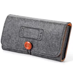 Gray Nintendo Switch Lite ケース 任天堂 ニンテンドースイッチライト収納バッグ 保護カバー ゲームカード8枚収納 持ち運び便利 耐衝撃 全面保護 フエルト製 (Gray)