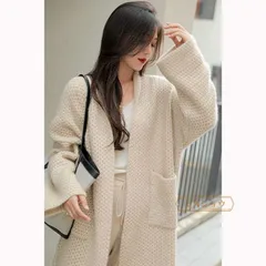 カーディガン ニットカーディガン ロングカーディガン レディース 春 秋冬 長袖 厚手 ロングコート コート アウター 羽織り 大きいサイズ ゆったり きれいめ ニット セーター トップス 通勤 上品 無地 hanqianb01