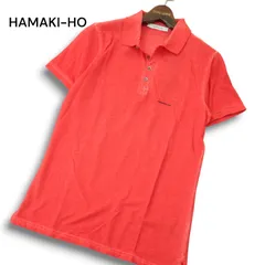 【新品 未使用】 HAMAKI-HO ハマキホ 春夏 ヴィンテージ加工★ 半袖 鹿の子 ポロシャツ Sz.S メンズ 赤