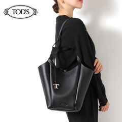 25SS モデル トッズ TOD'S スモール Tタイムレス レザーバケットバッグ　【BLACK】 XBWAPIE0200 QRI B999/【2025SS】l-bag