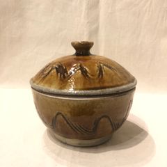 読谷山焼　北窯　松田共司　タラフ　蓋物　古作　やちむん