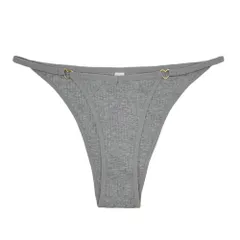 ブラジリアン レディース 綿 コットン リブあみ ハート チャーム ストレッチ ハーフバック シンプル 無地 スポーツ  Tバック ショーツ 黒 赤 紫 紺 rt-032