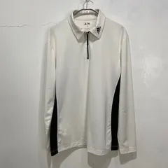 ☆adidas☆アディダスゴルフ☆ハーフジップカットソー☆パフォーマンスロゴ☆ワンポイント☆長袖☆ホワイト☆L☆B24M