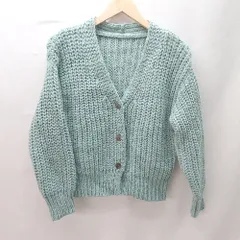 ◇ BEAMS LIGHTS ビームス ライツ グラデーション かわいい 長袖 カーディガン サイズ38 ミントグリーン レディース E  【1404020011319】