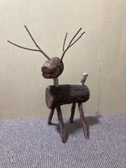 手作り　天然木・流木　トナカイの置き物