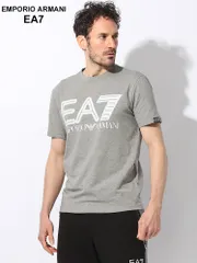 EMPORIO ARMANI EA7 (エンポリオ アルマーニ) ロゴプリント クルーネック 半袖 Tシャツ EA73DPT37PJMUZ ブランド メンズ 男性 トップス (グレー)
