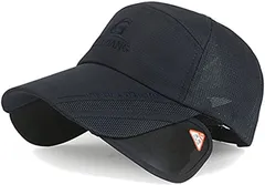 Laquest ラクエスト 帽子 引出 遮光 バイザー つば長 ムレ 防止 メッシュ キャップ ゴルフ アウトドア 男女 ネイビー( 02.ネイビー)