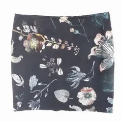 VERSUS VERSACE ヴェルサス ヴェルサーチ 花柄 ミニ スカート タイト コットン ボトムス サイズ40 M ブラック レディース 【中古】